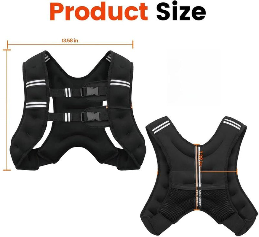 [New Deal] - Weighted Vest, 6Lb/8Lb/10Lb/12Lb/16Lb/20Lb/25Lb/30Lb Weight Vest for Men Women, Body Weight Vests Adjustable with Reflective Stripe for Strength Training, Running, Workout, Jogging, Walking