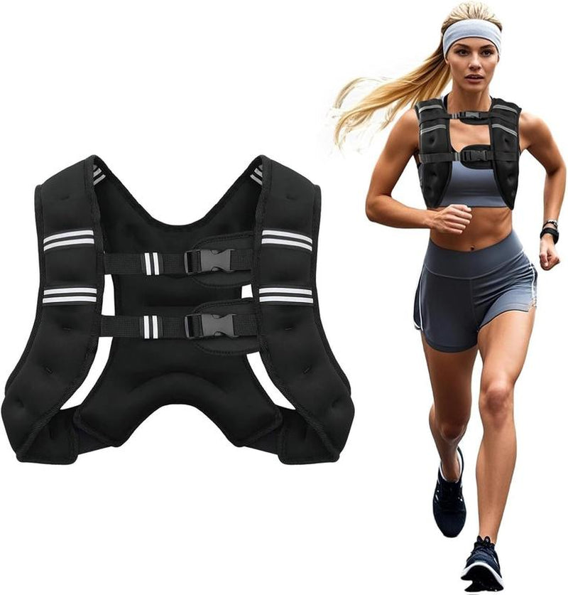 [New Deal] - Weighted Vest, 6Lb/8Lb/10Lb/12Lb/16Lb/20Lb/25Lb/30Lb Weight Vest for Men Women, Body Weight Vests Adjustable with Reflective Stripe for Strength Training, Running, Workout, Jogging, Walking