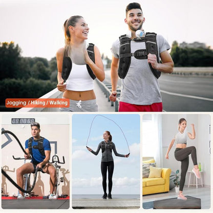 [New Deal] - Weighted Vest, 6Lb/8Lb/10Lb/12Lb/16Lb/20Lb/25Lb/30Lb Weight Vest for Men Women, Body Weight Vests Adjustable with Reflective Stripe for Strength Training, Running, Workout, Jogging, Walking